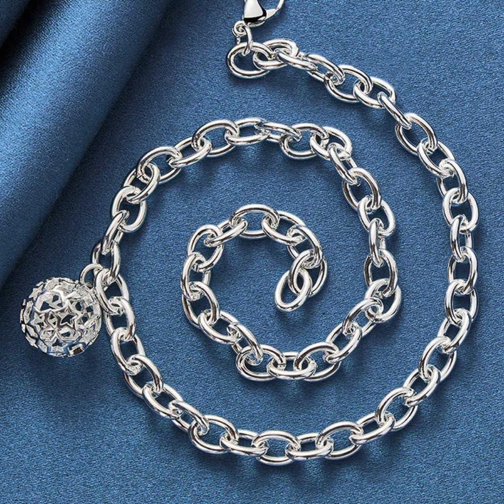 18 Inch O-Ring Chain With Hollowed & Carved Ball - Picture 4 of 7
